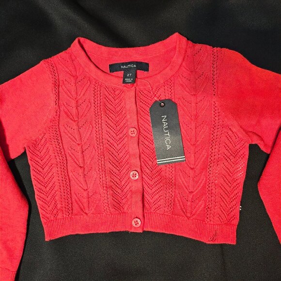 Nautica Other - NAUTICA Toddler Girls’ Cardigan – Size 2T – 100% Cotton – Watermelon Pink